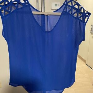 Women's Blue Sheer Top